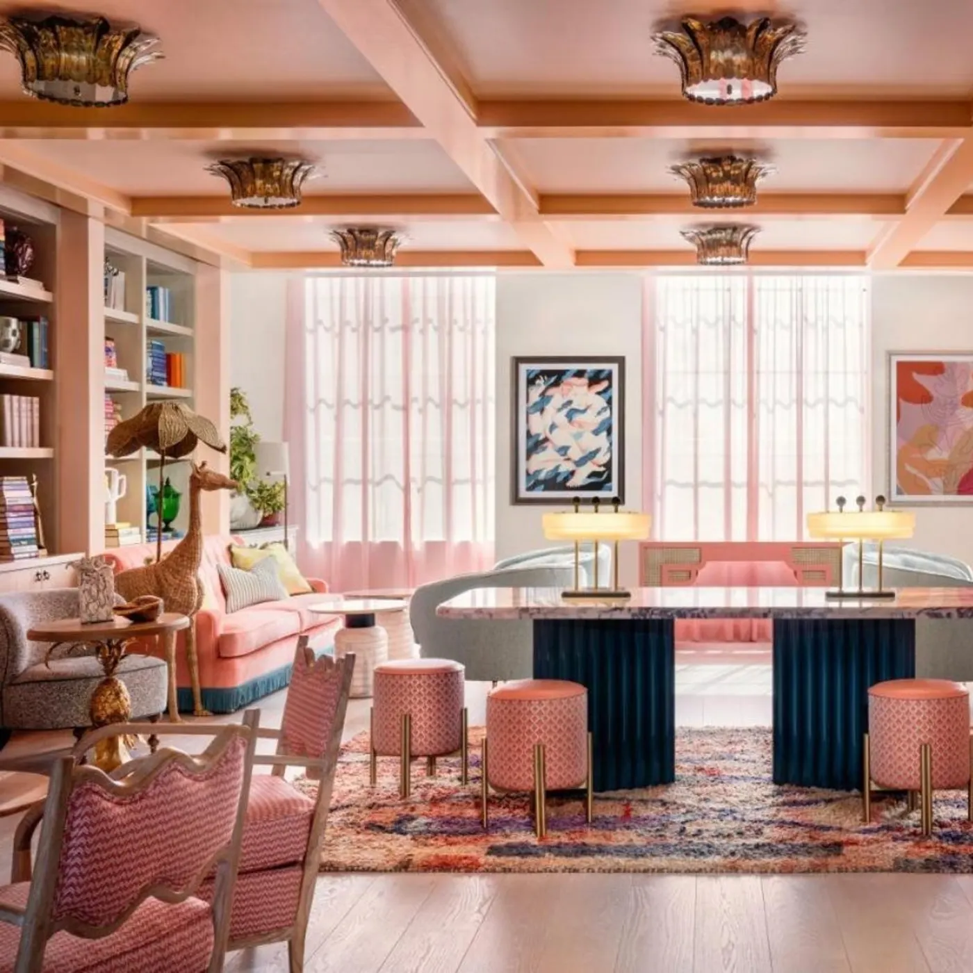 Brass Leaf Semi Flush Mount