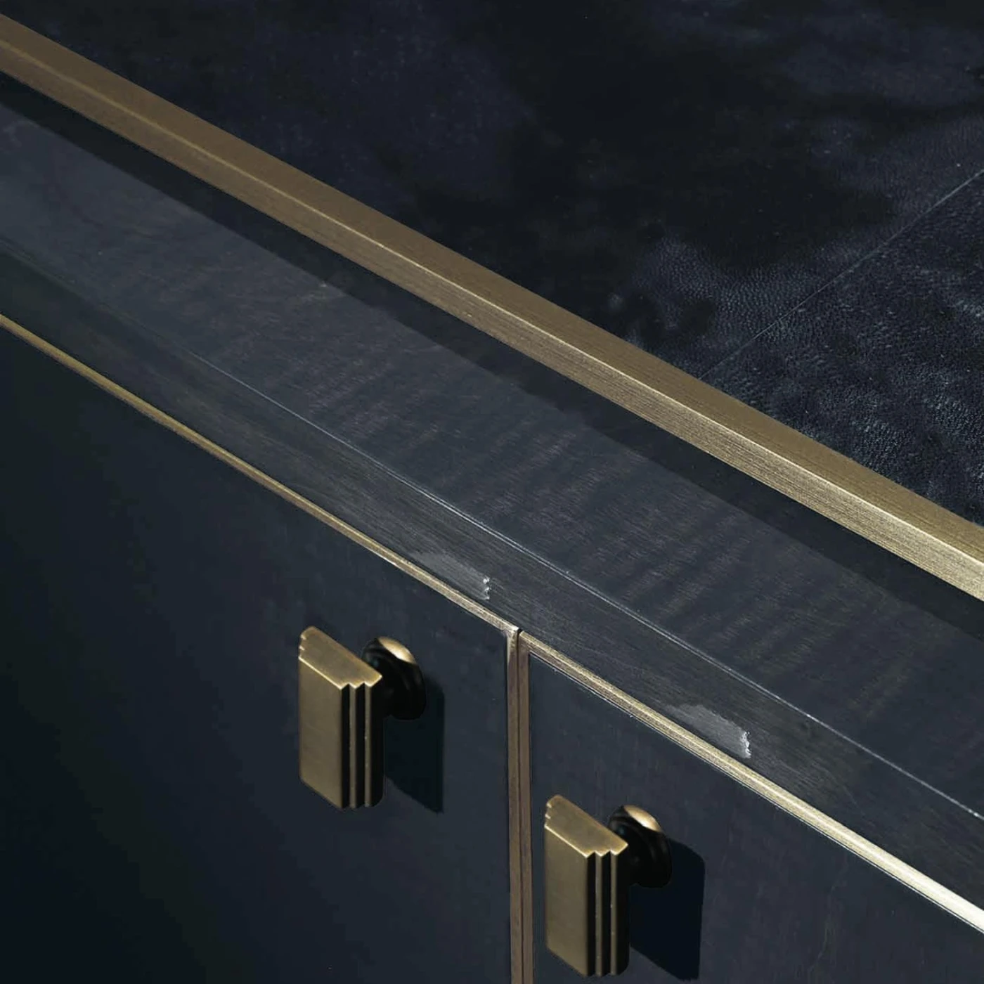 Bronze Orsi Sideboard II Figured Sycamore Bronze Trimming