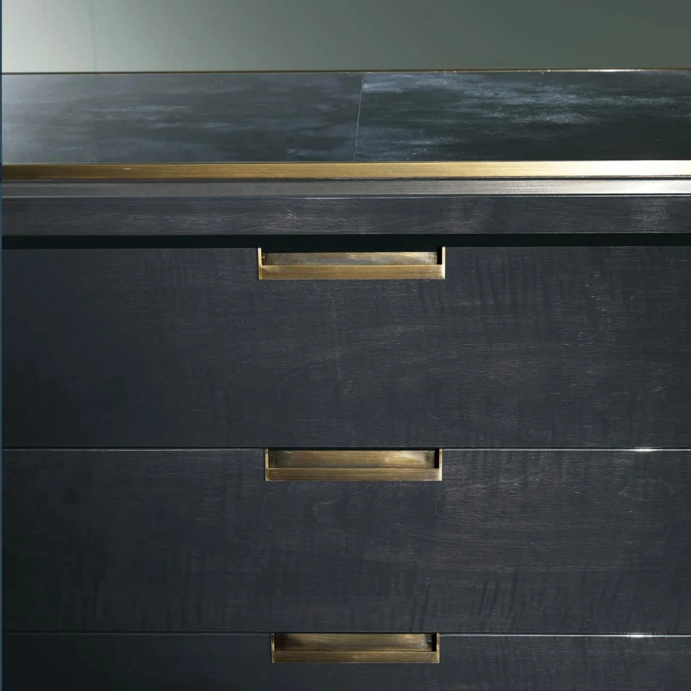 Bronze Orsi Sideboard II Figured Sycamore Bronze Trimming