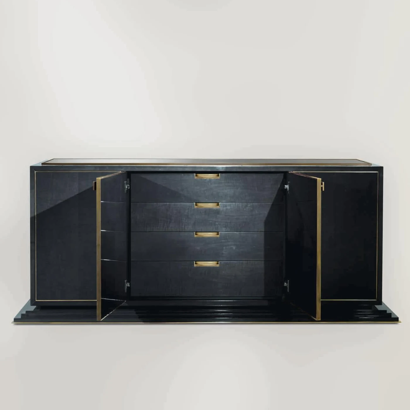 Bronze Orsi Sideboard II Figured Sycamore Bronze Trimming