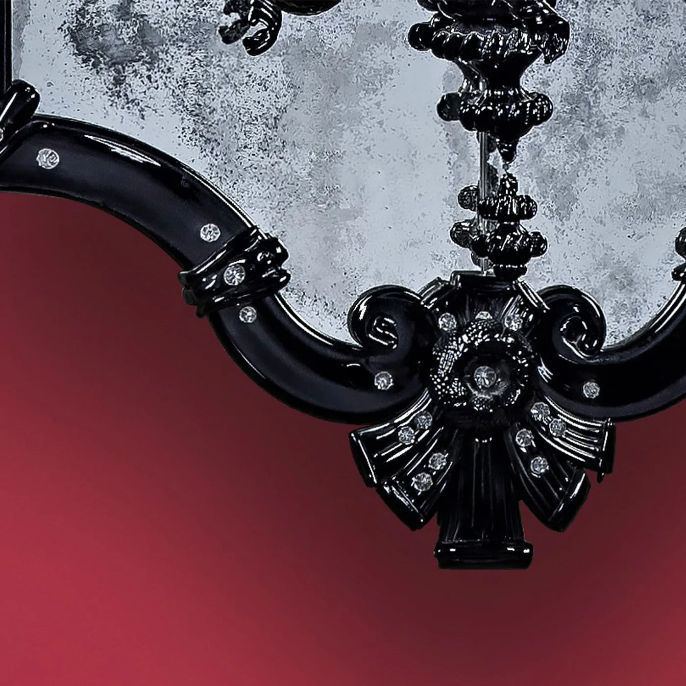 Ca Giustinian Murano Glass Mirror with 2 Lights