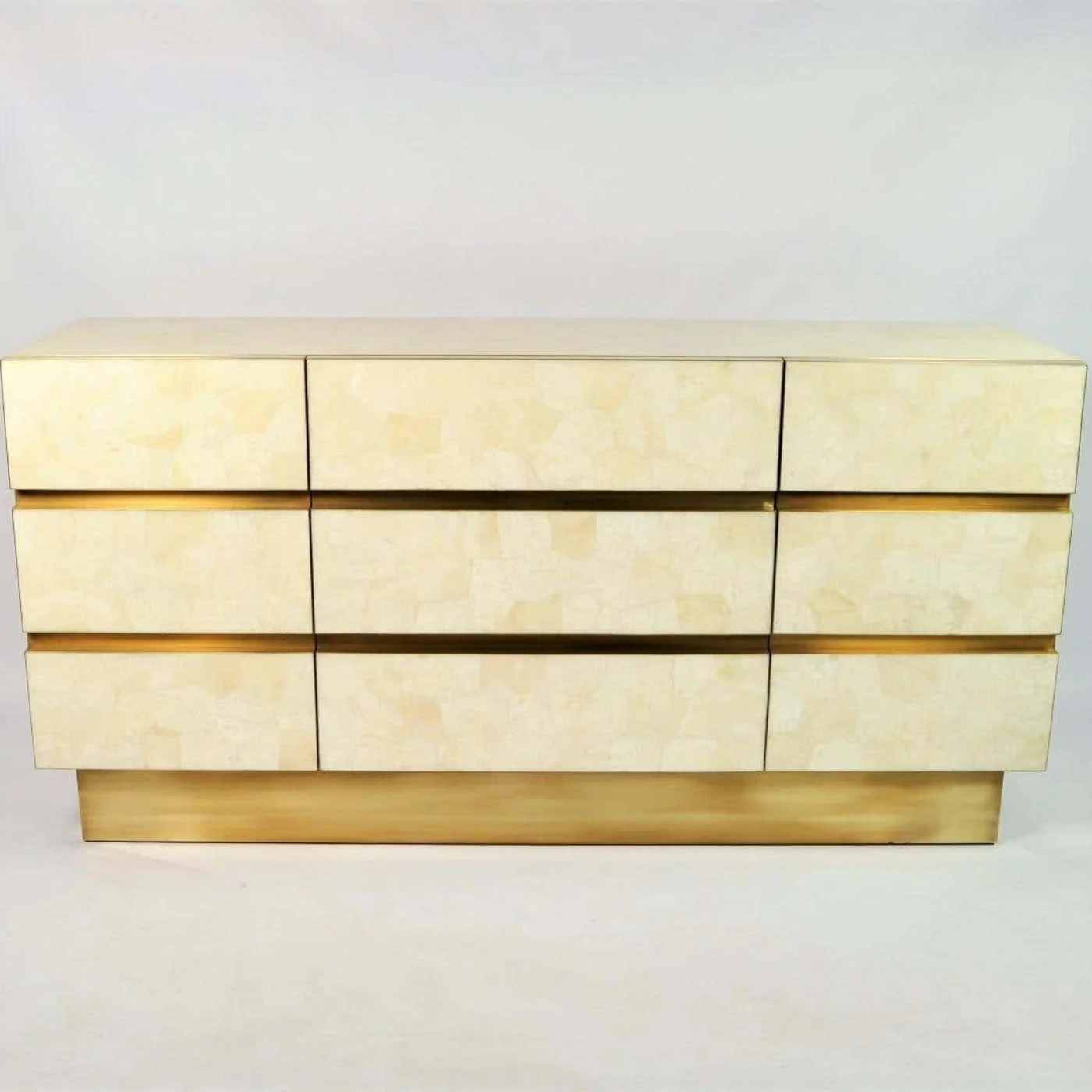 Cabinet In White Rock Crystal & Brass