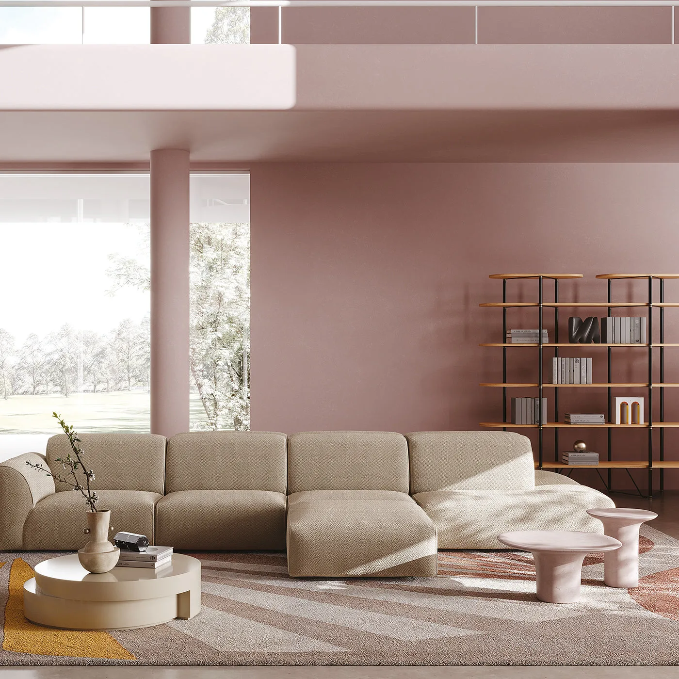 Callas nude colour Concrete Coffee Table by Francesca Lanzavecchia