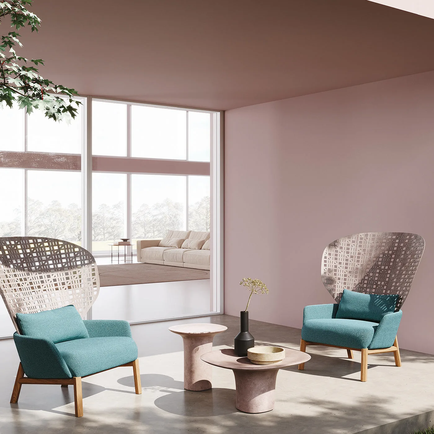 Callas nude colour Concrete Coffee Table by Francesca Lanzavecchia