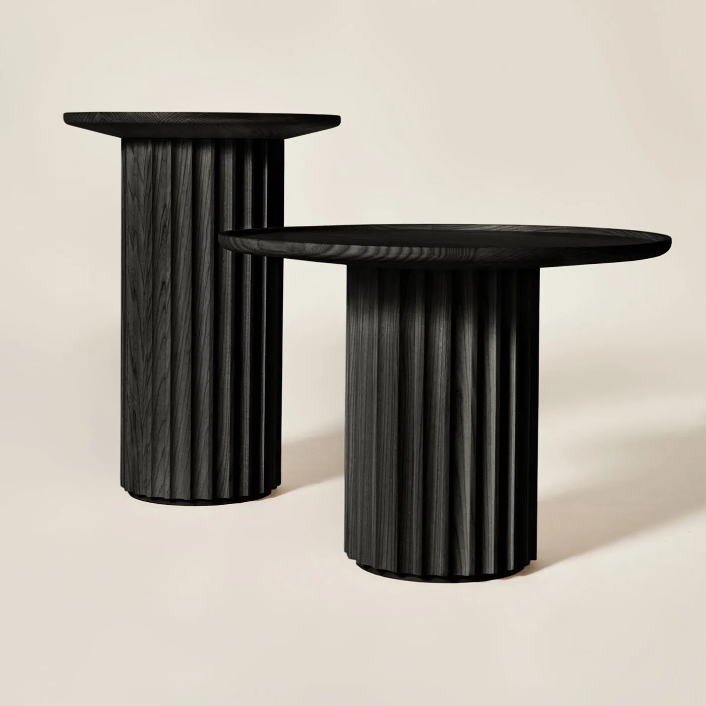 Capitello Slim Black Ash Wood Accent Table