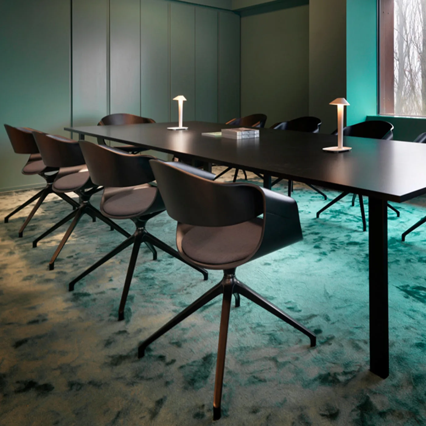 Chantal Oak Shell With Steel Swivel Legs Chair