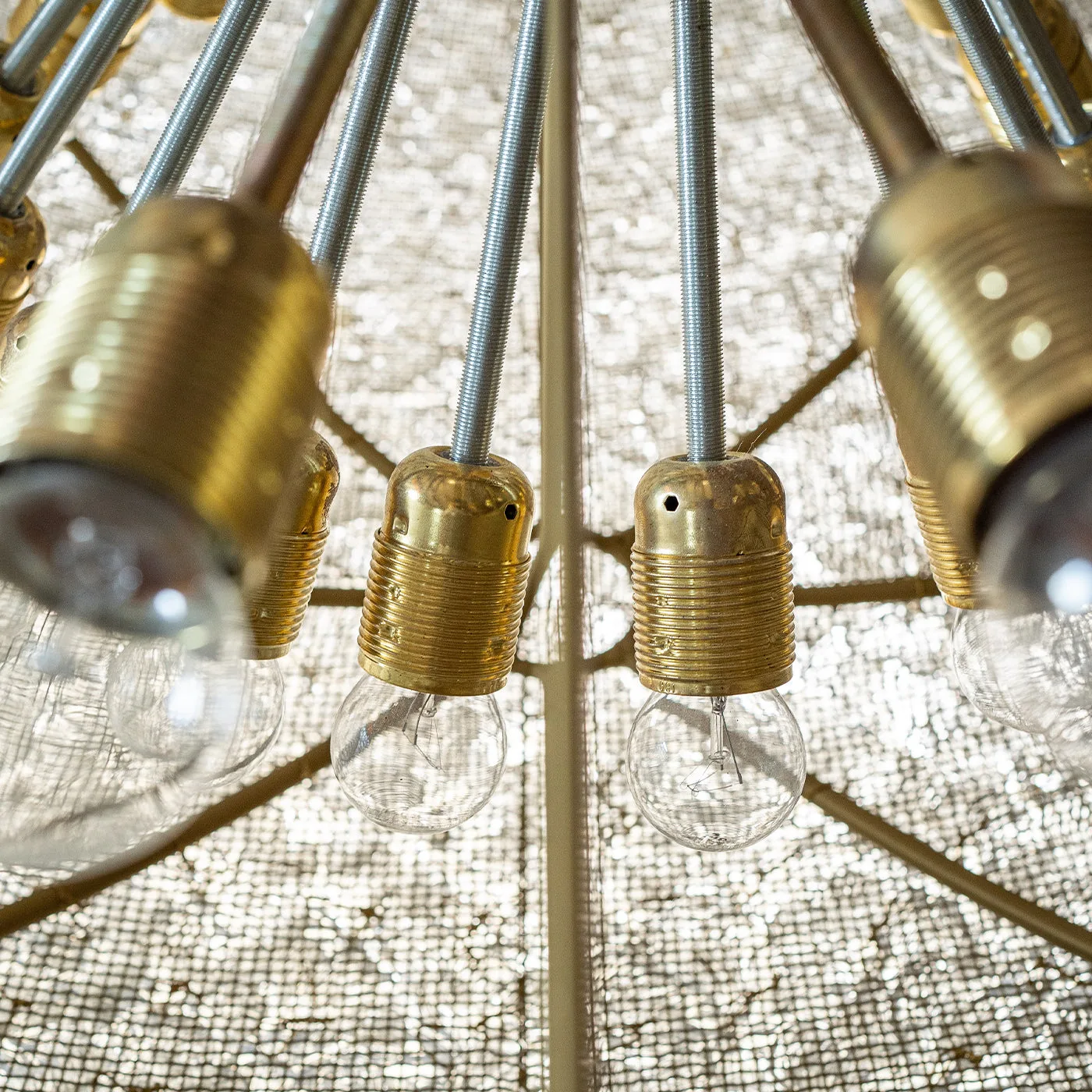 Circular Flowery Murano Glass Transparent Chandelier