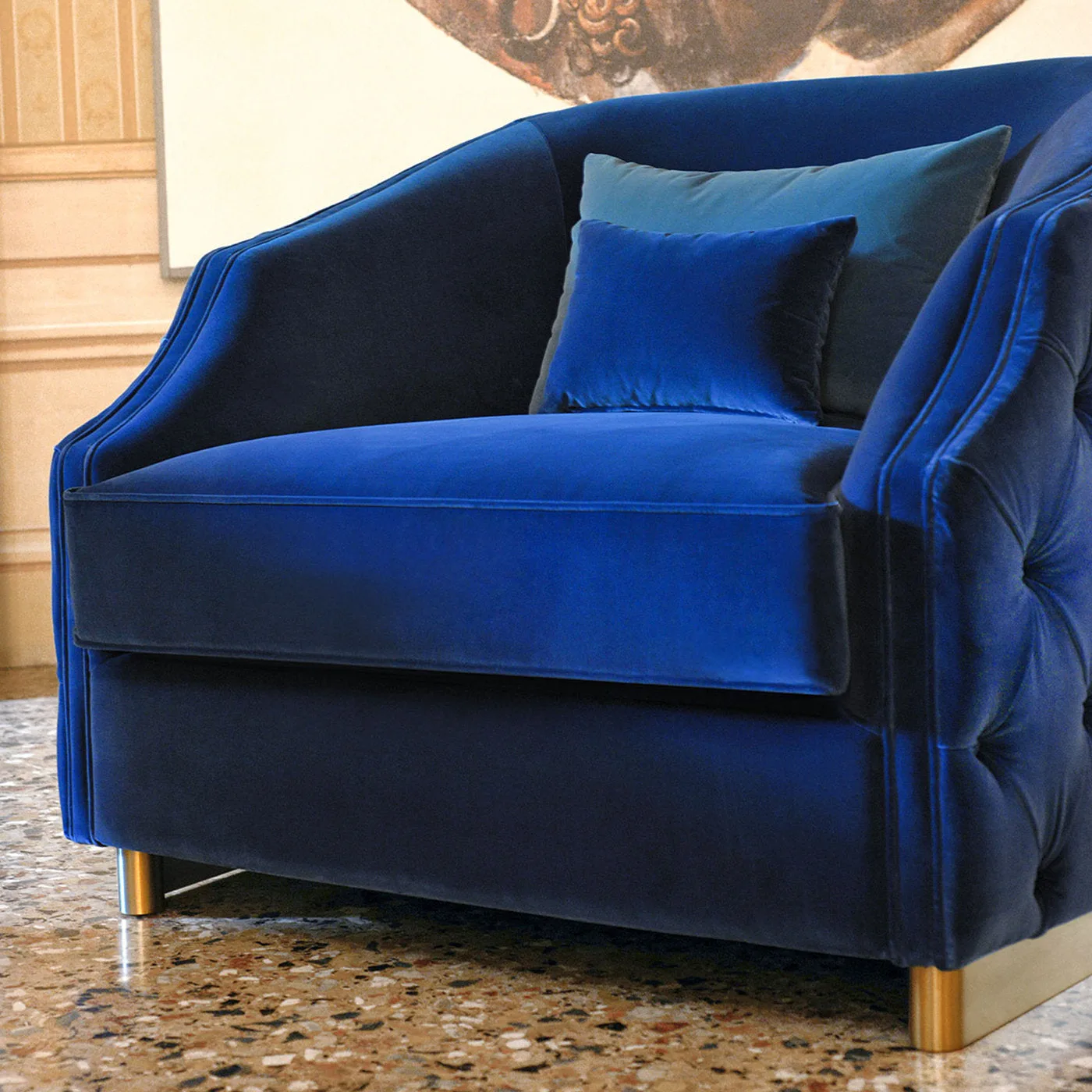 Cleio Large Blue Armchair