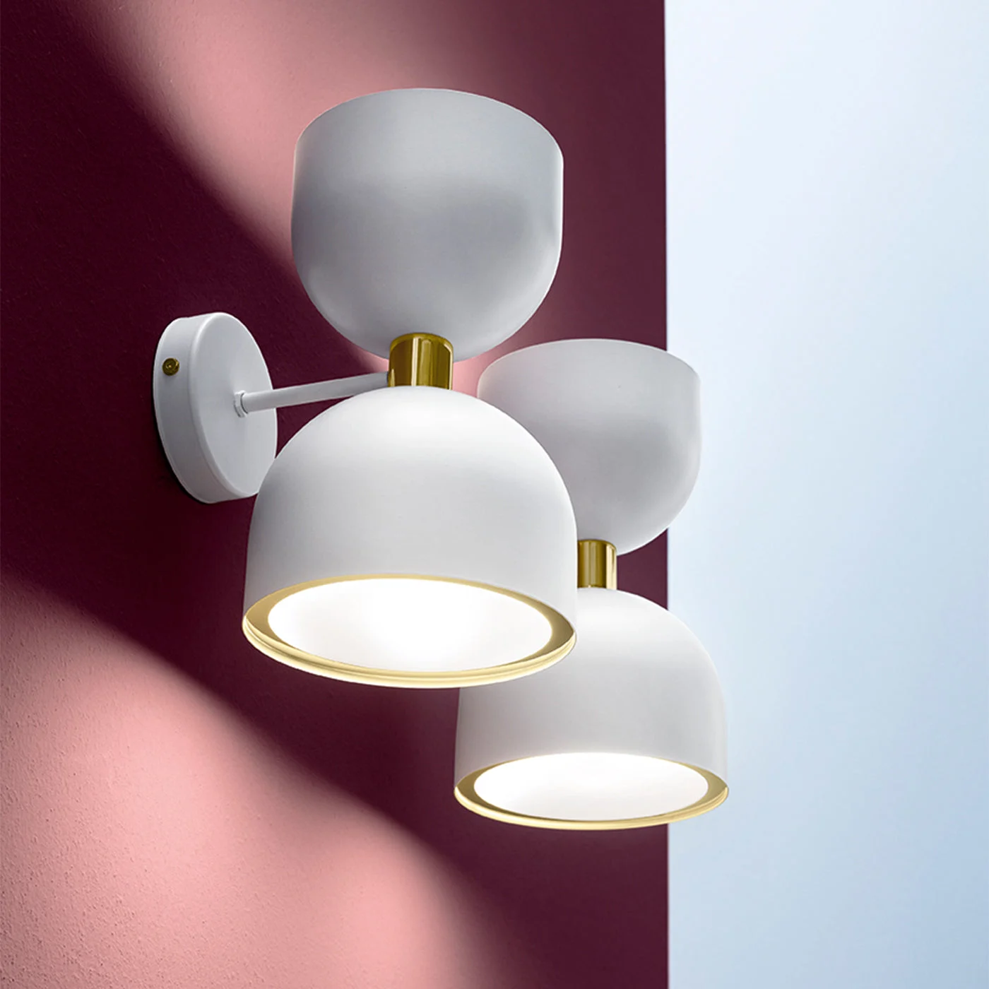 Clessidra 2 Light White Wall Lamp by Matteo Zorzenoni