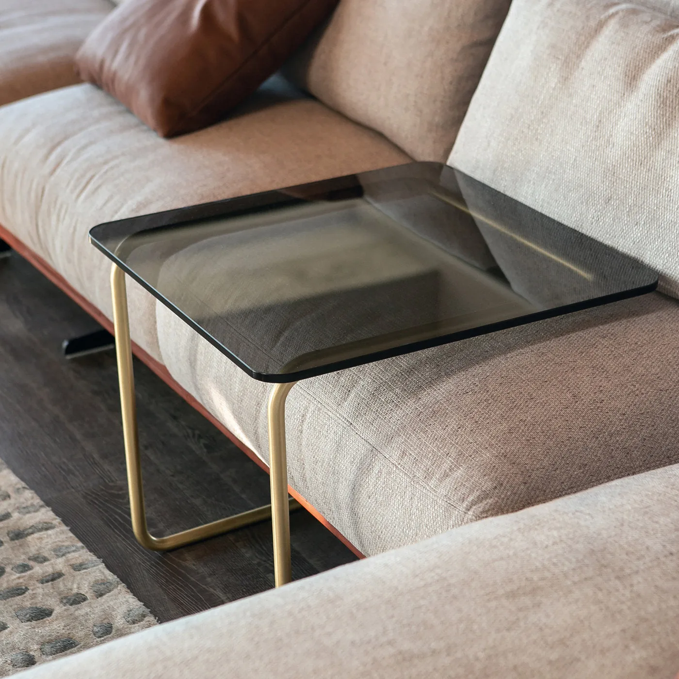 Club Smoked Glass Top Table