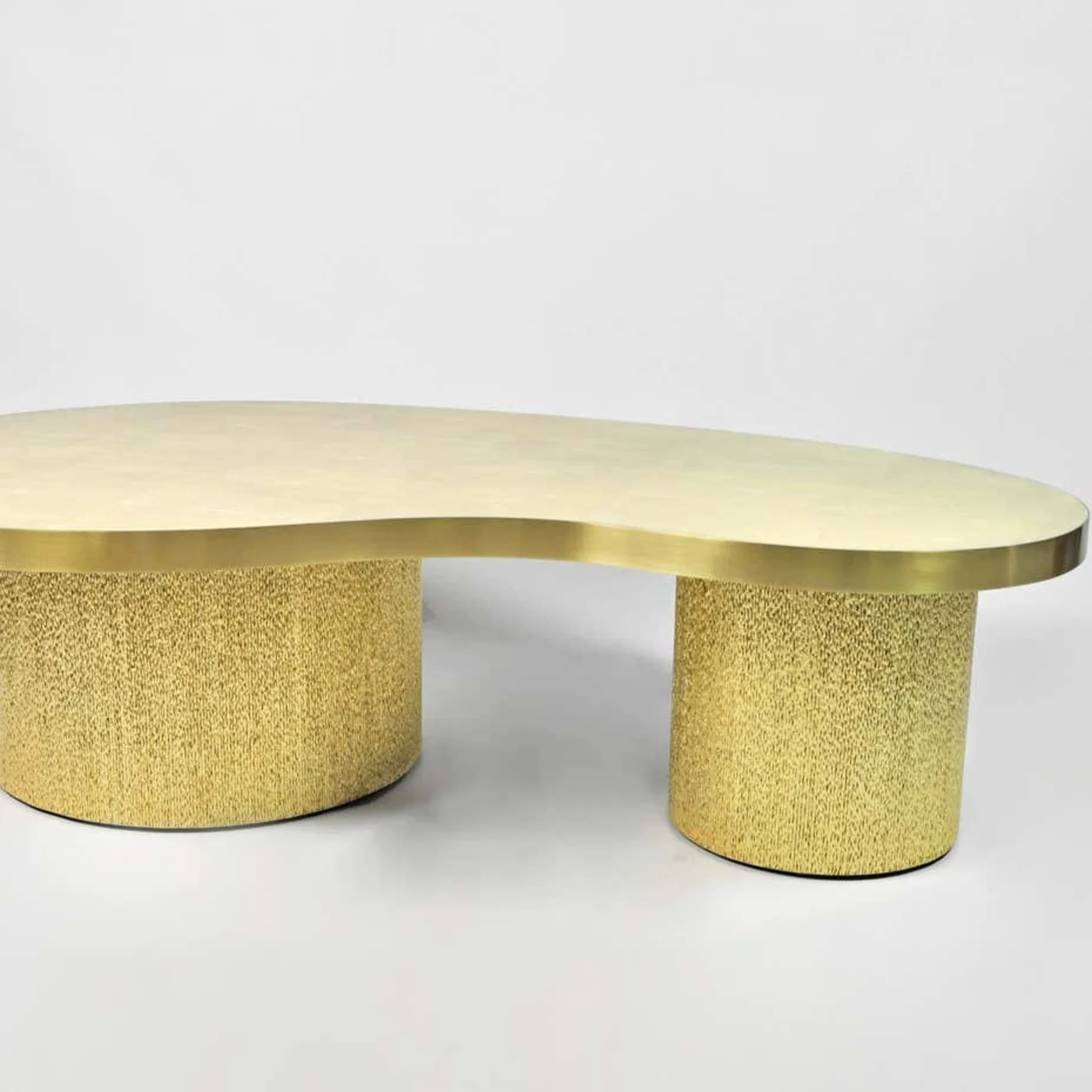 Coffee Table In Shagreen & Gold Fiber Marquetry