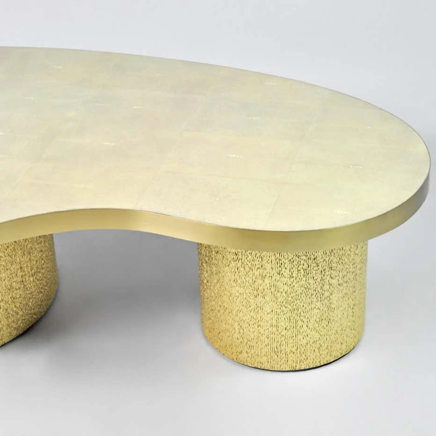 Coffee Table In Shagreen & Gold Fiber Marquetry