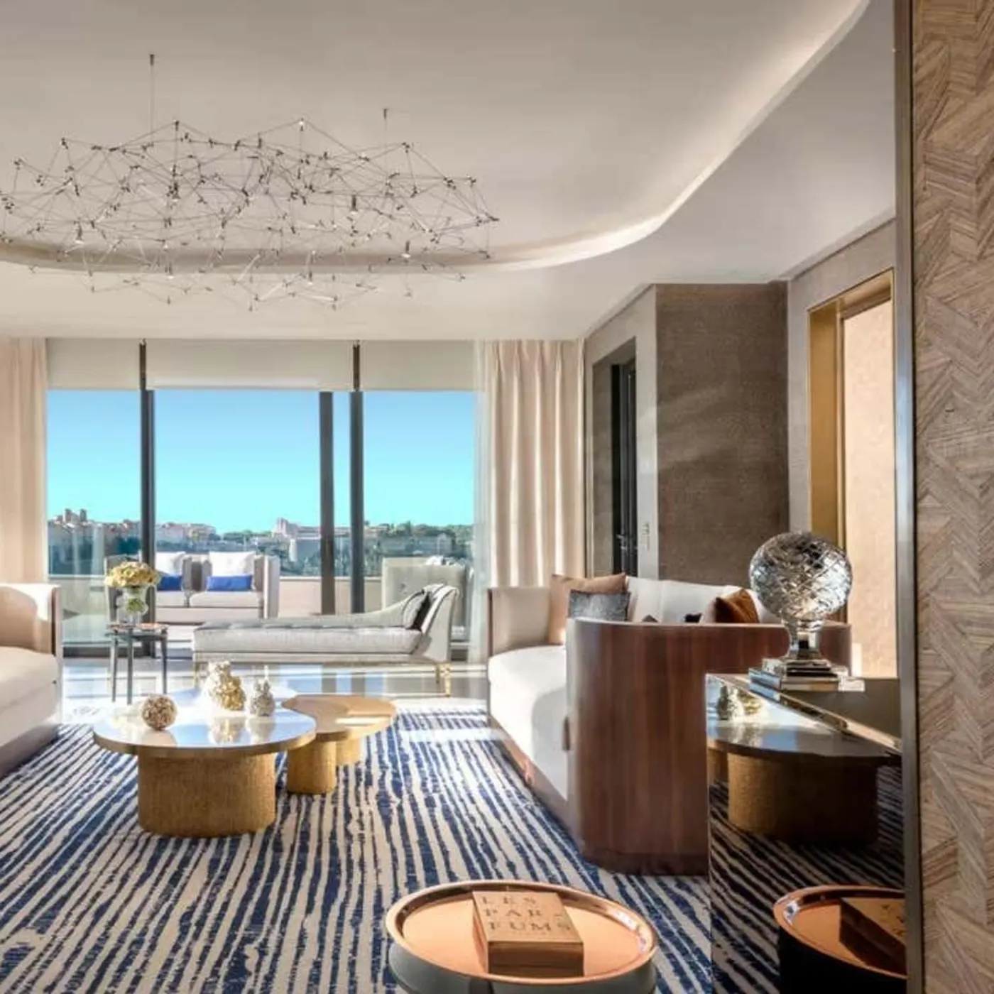 Coffee Table In Shagreen & Gold Fiber Marquetry