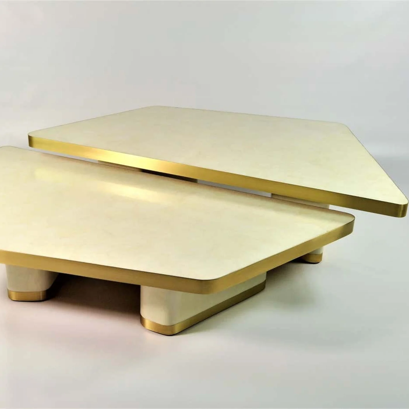 Coffee Tables Vela In Rock Crystal & Brass