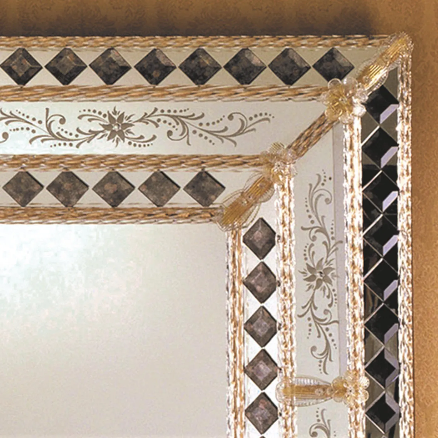 Colleoni Rectangular Murano Glass Mirror