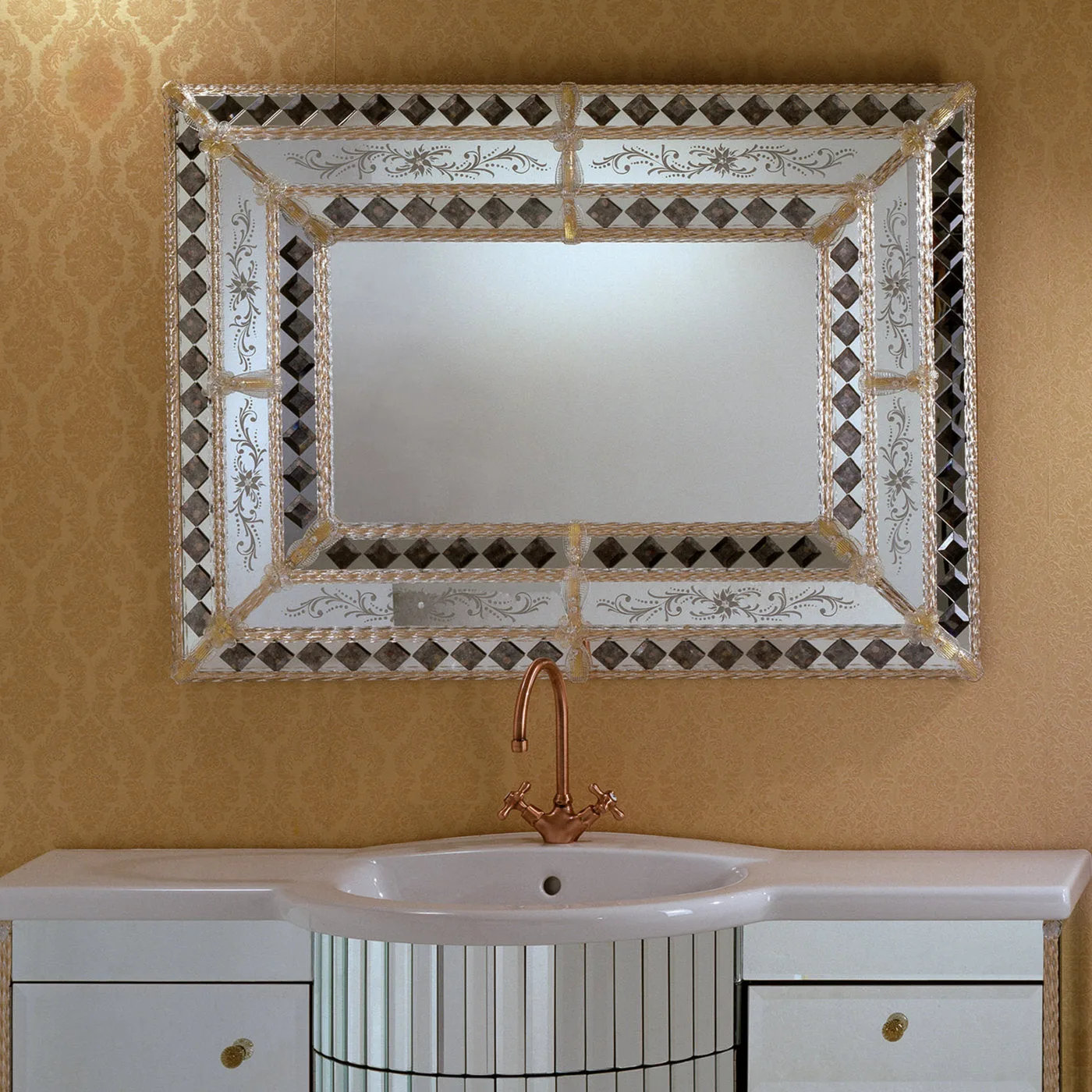 Colleoni Rectangular Murano Glass Mirror