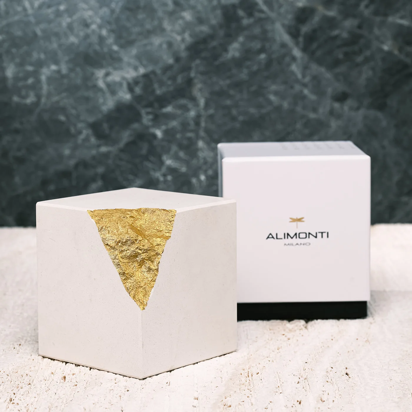 Colpo Da Maestro Small Calacatta & Gold Leaf Sculpture