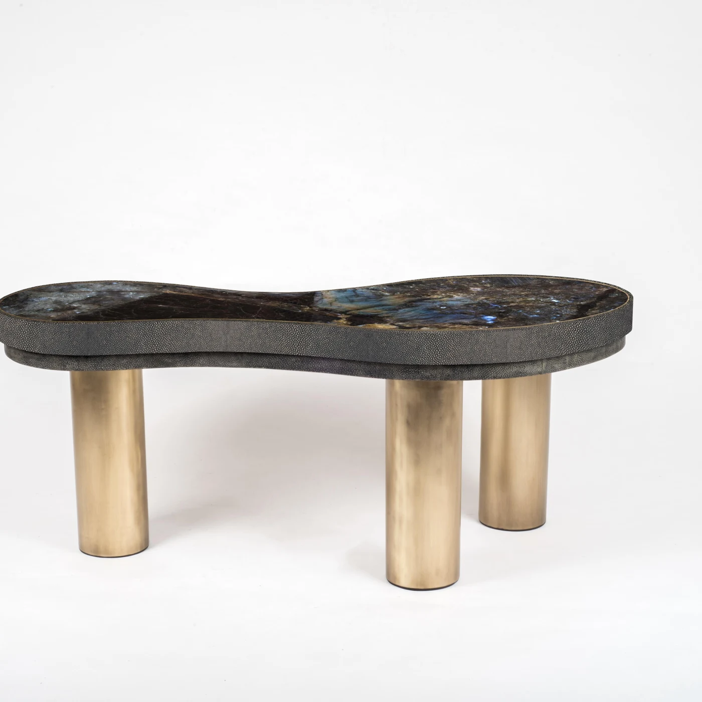 Constellation Shagreen Coffee Table Witg Quartz & Brass