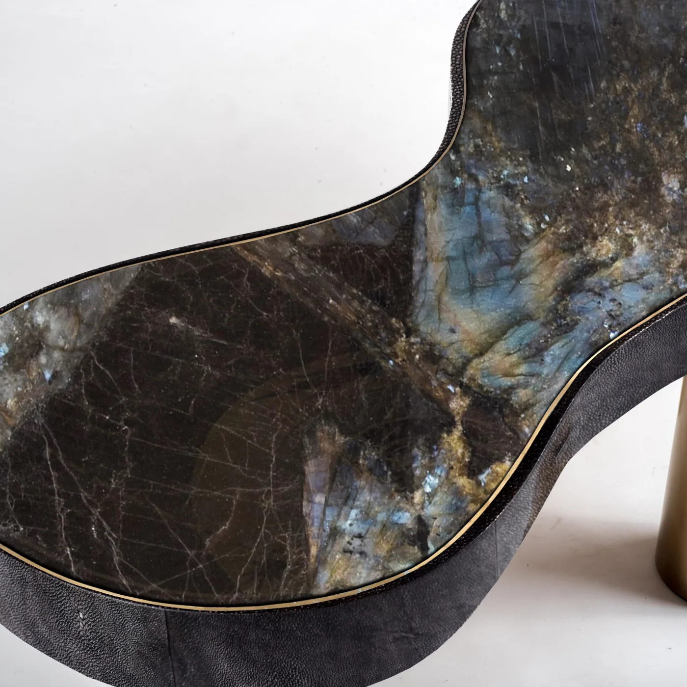 Constellation Shagreen Coffee Table Witg Quartz & Brass