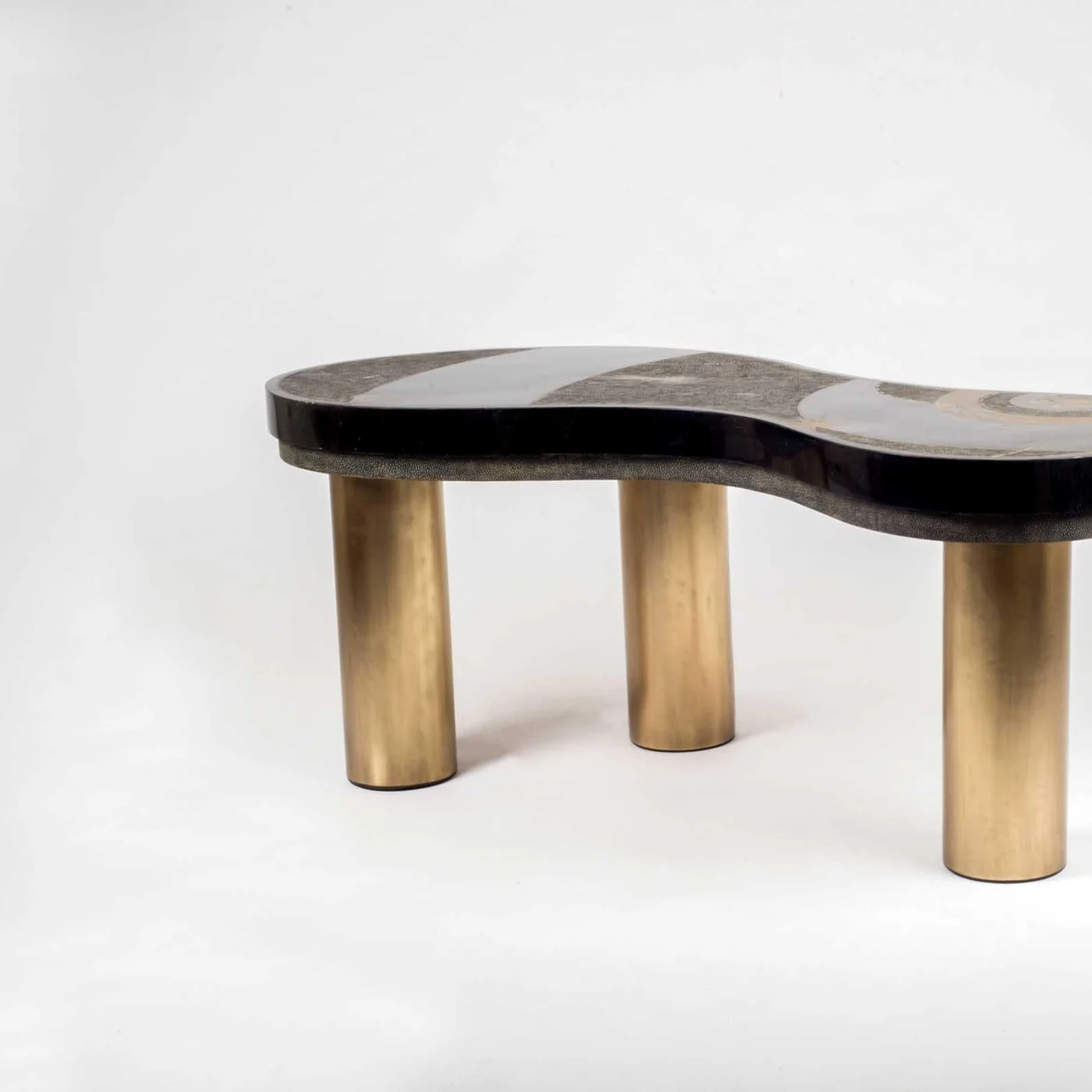 Constellation Shagreen Coffee Table With Shell & Brass