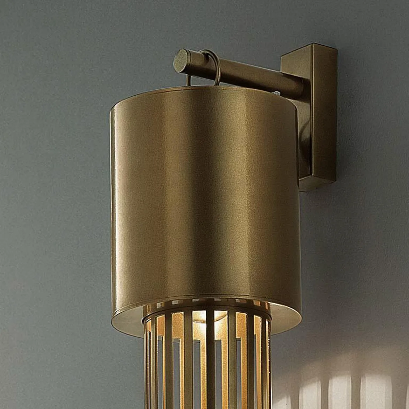 Design Futurist Tubular Bronze Finish Steel Sconce