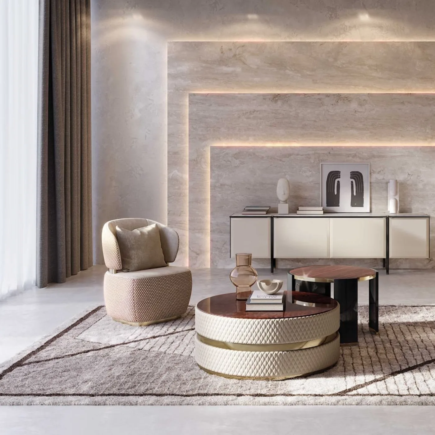 Cookie 100 Round Fabric Coffee Table