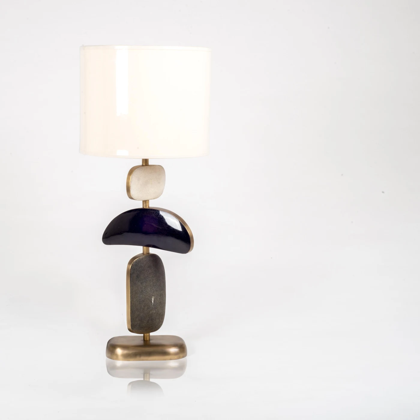 Cosmo Shagreen Table Lamp With Shell & Bronze-Patina Brass