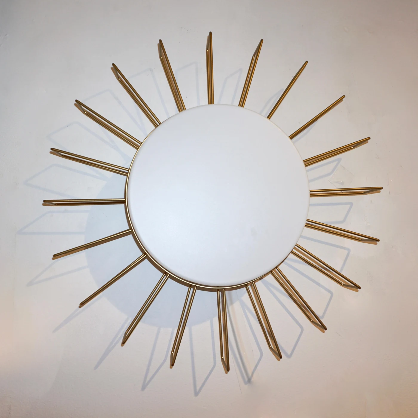 Minimalist Italian Gold Steel Sunburst Pendant Flushmount