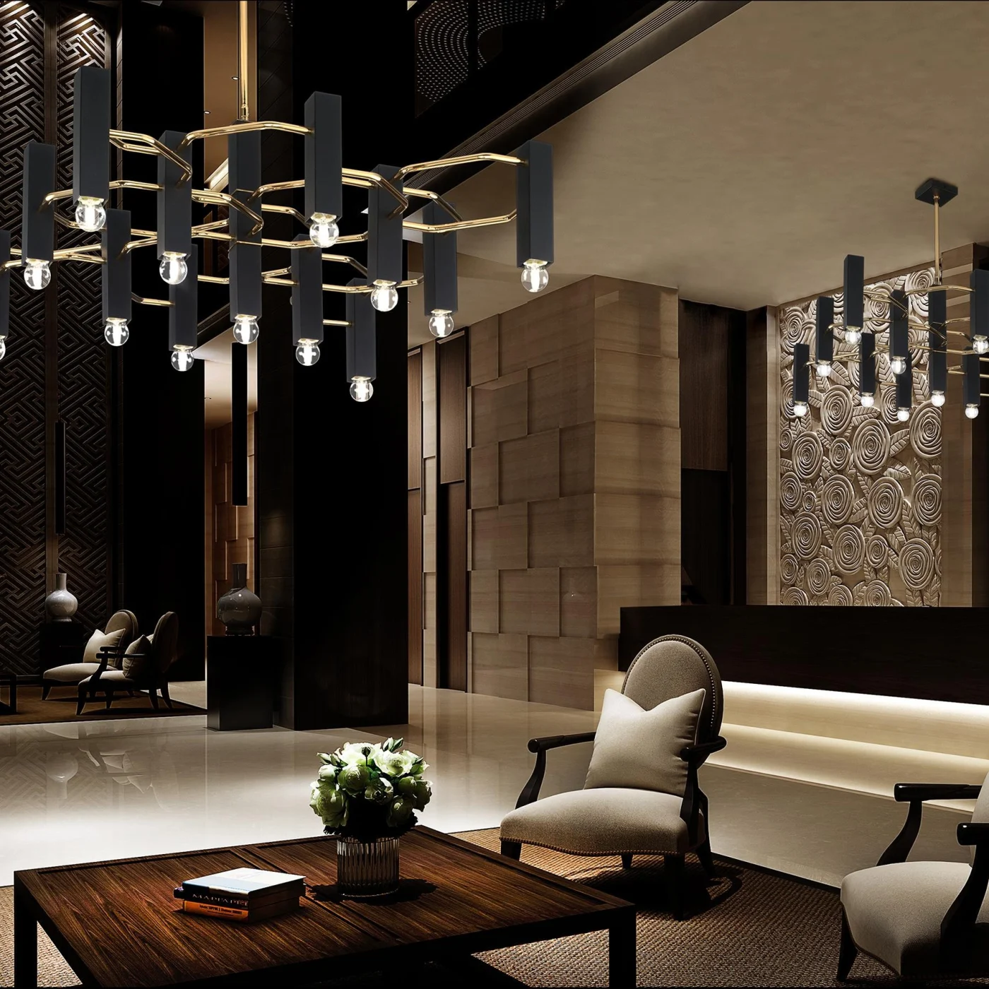 Cubic Flush Mount Chandelier