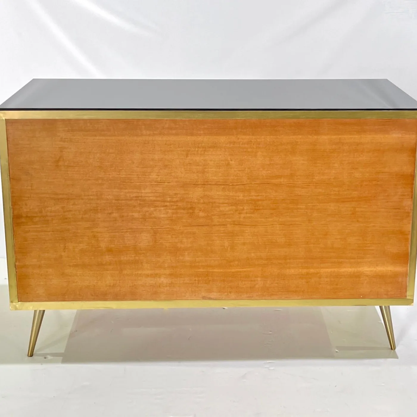 Printed Pop Art Black & Blue Butterfly Lacquer Wood Chest