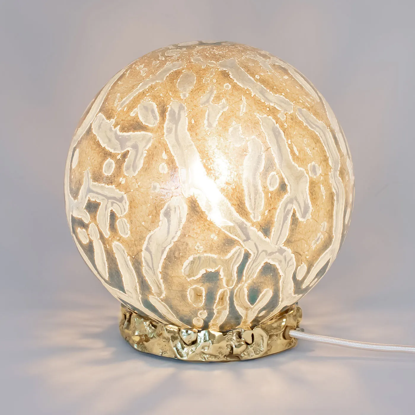 Denim Murano Glass Crown Table Lamp