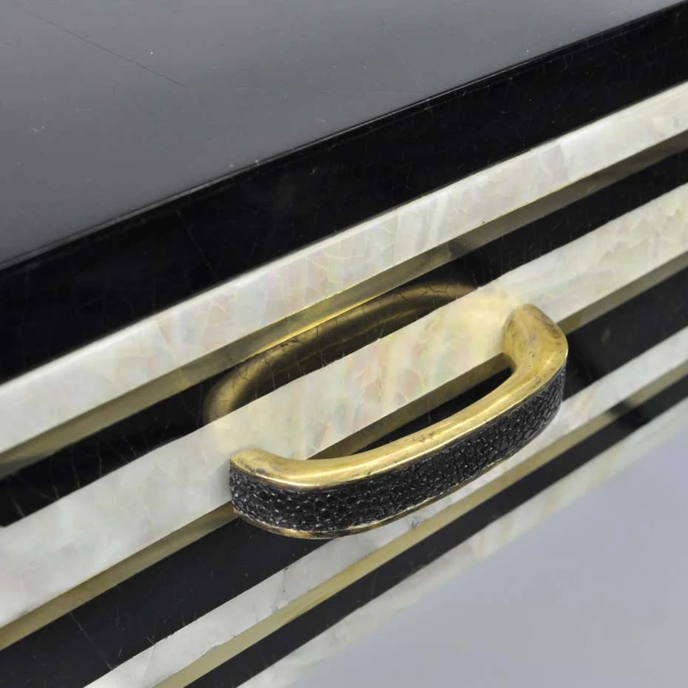 Desk In Black And White Marquetry