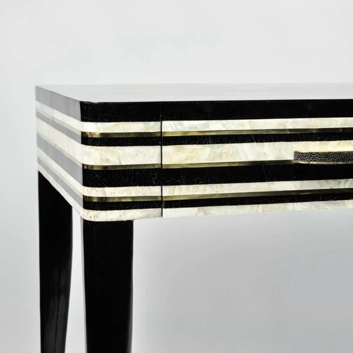 Desk In Black And White Marquetry