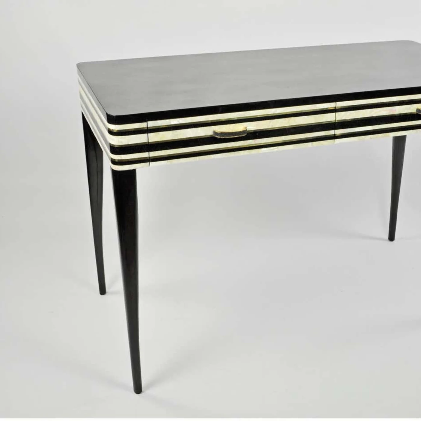 Desk In Black And White Marquetry