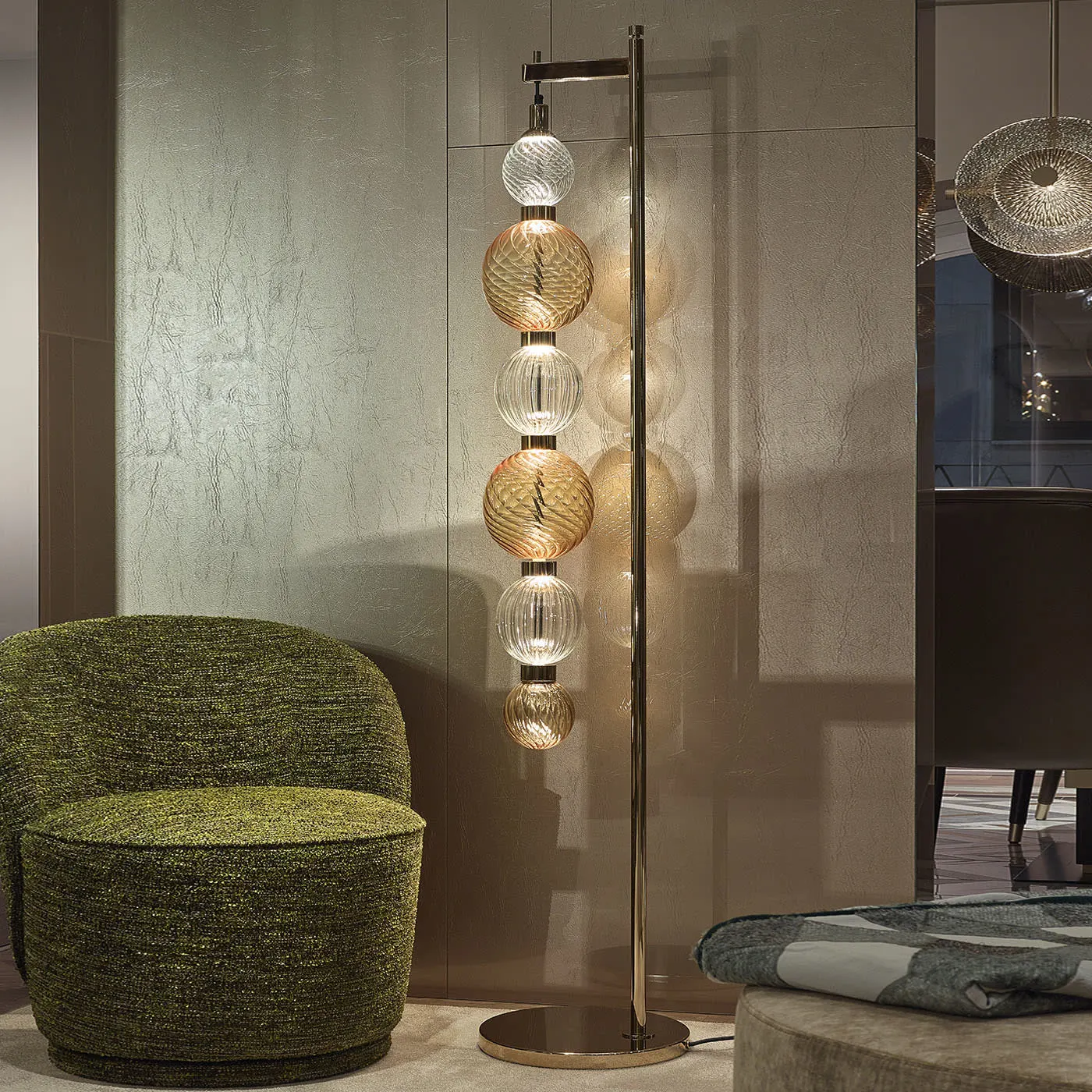 Drop Floor Lamp Champagne Finish