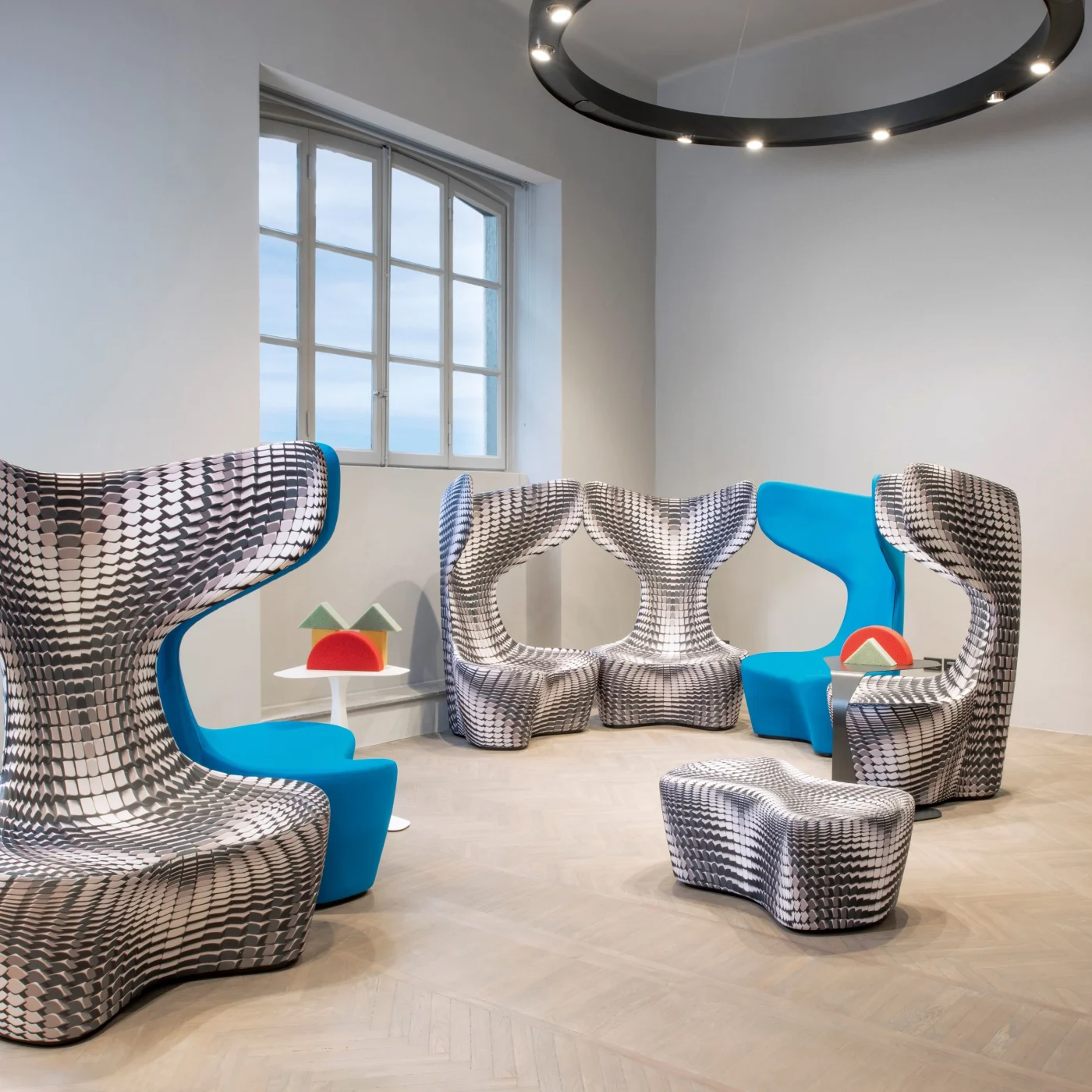 Drum High-Back Fabric Armchair By Mac Stopa