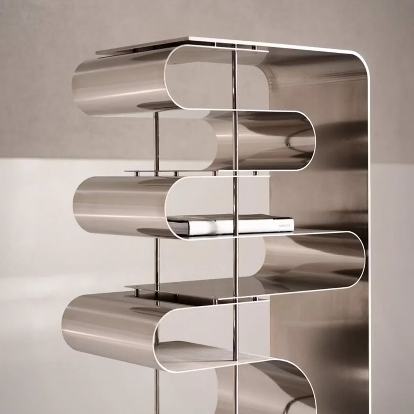 Dune Glossy Steel Bookshelf By Draga & Aurel