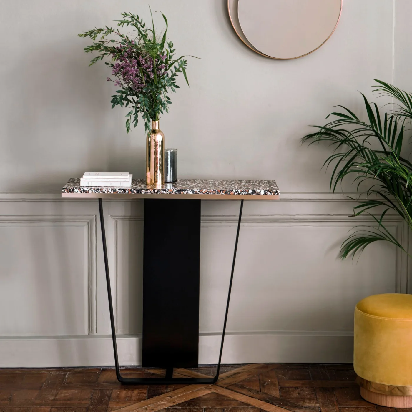 Ellipse Round Wall Mounted Framed Mirror