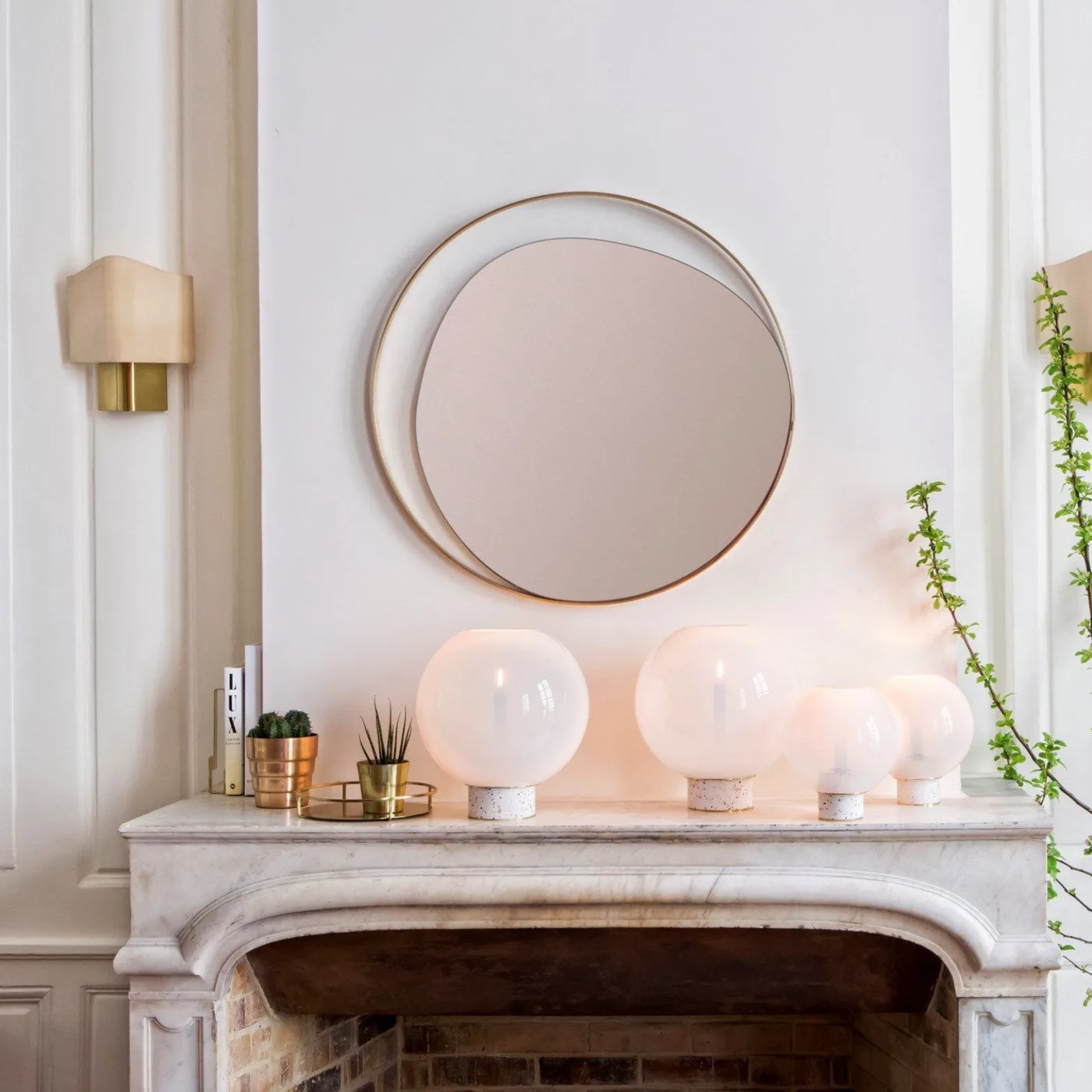 Ellipse Round Wall Mounted Framed Mirror