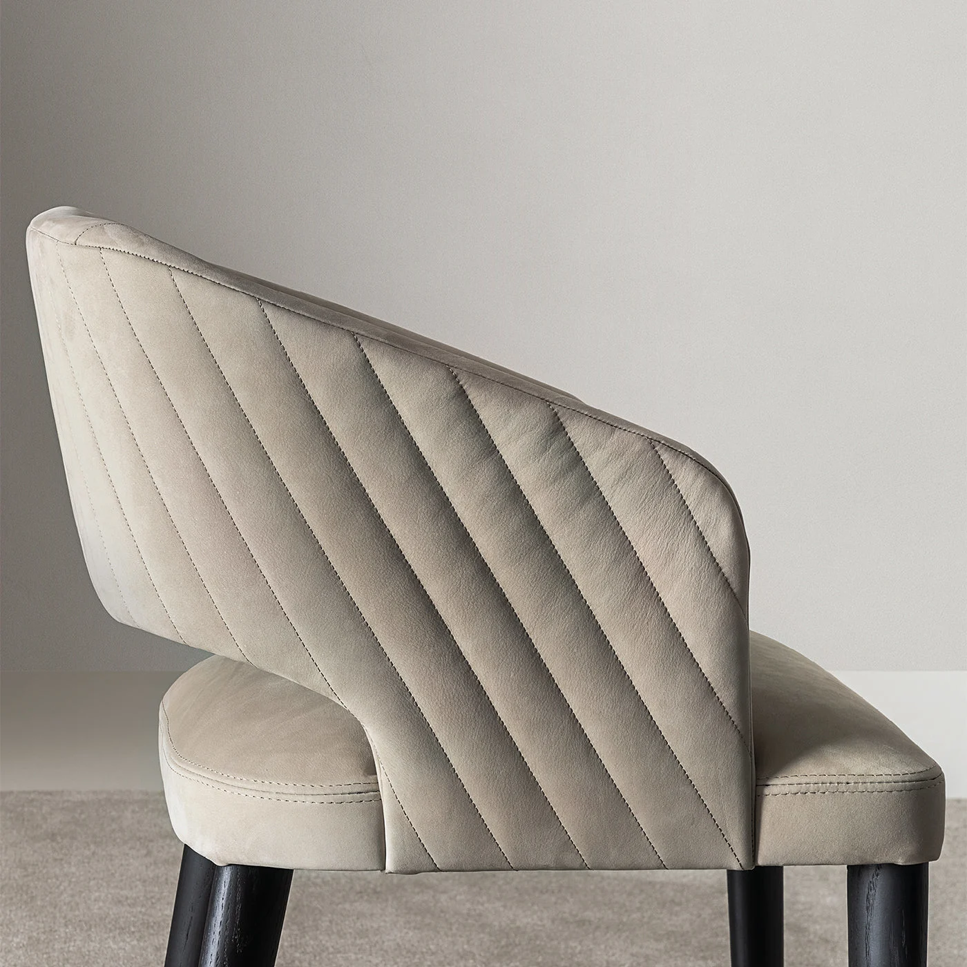Elsa Sand Nabuk Leather & Black Oak Chair