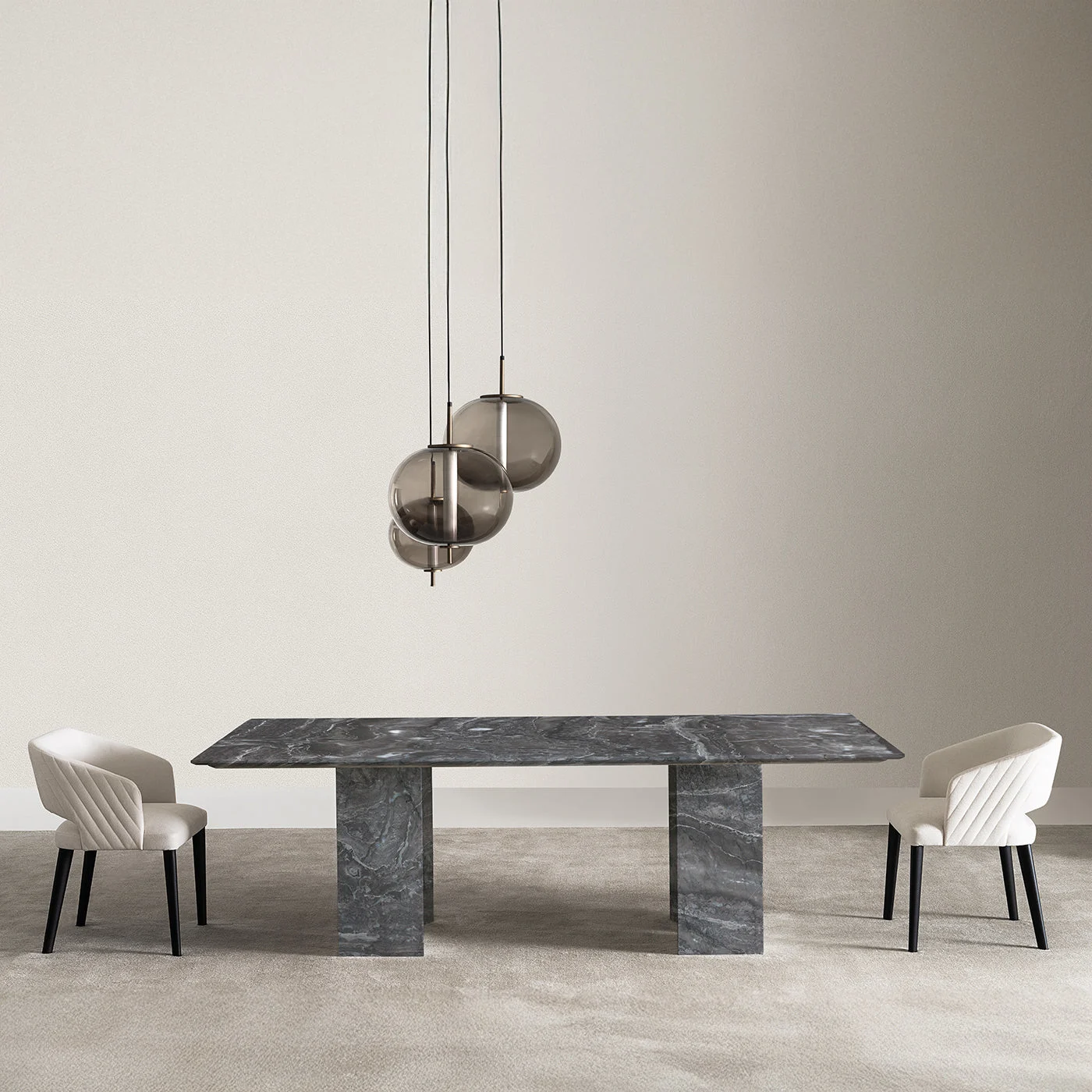 Elsa Sand Nabuk Leather & Black Oak Chair