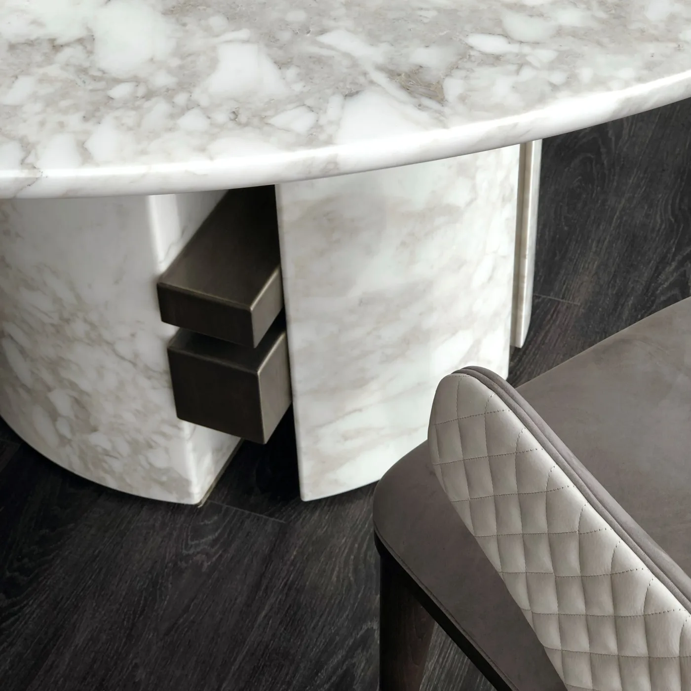 Ercole Round Marble Dining Table