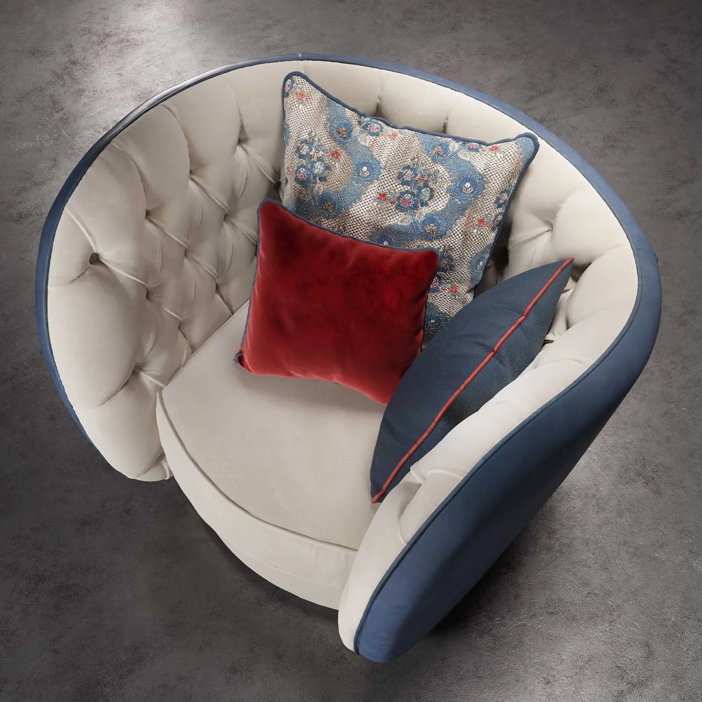Eucalipto Tufted Velvet & Nabuck Cover Armchair