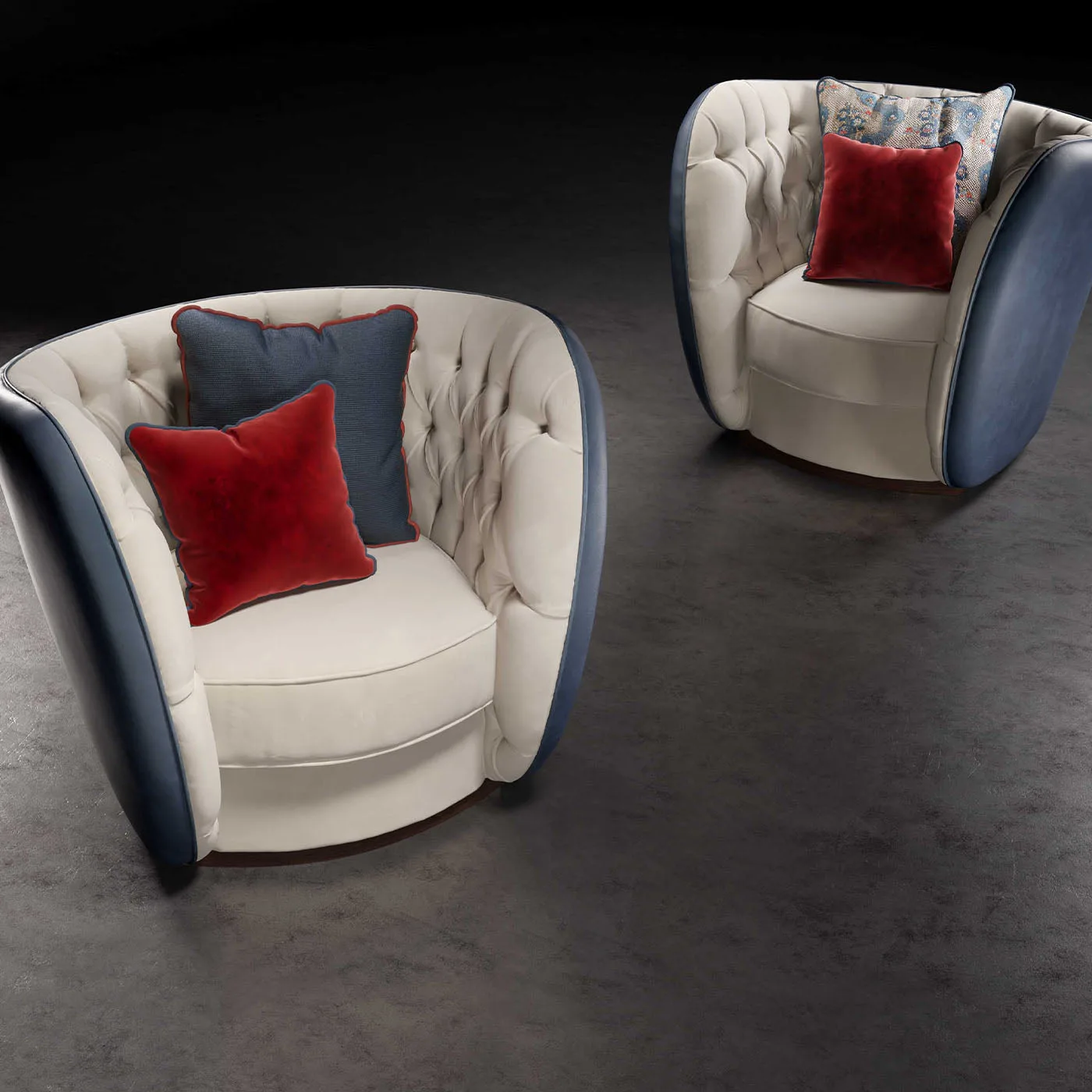 Eucalipto Tufted Velvet & Nabuck Cover Armchair