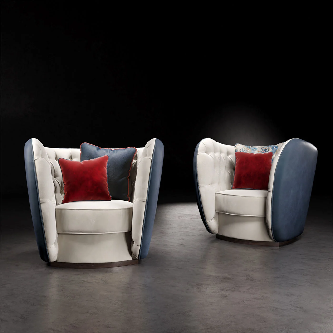 Eucalipto Tufted Velvet & Nabuck Cover Armchair