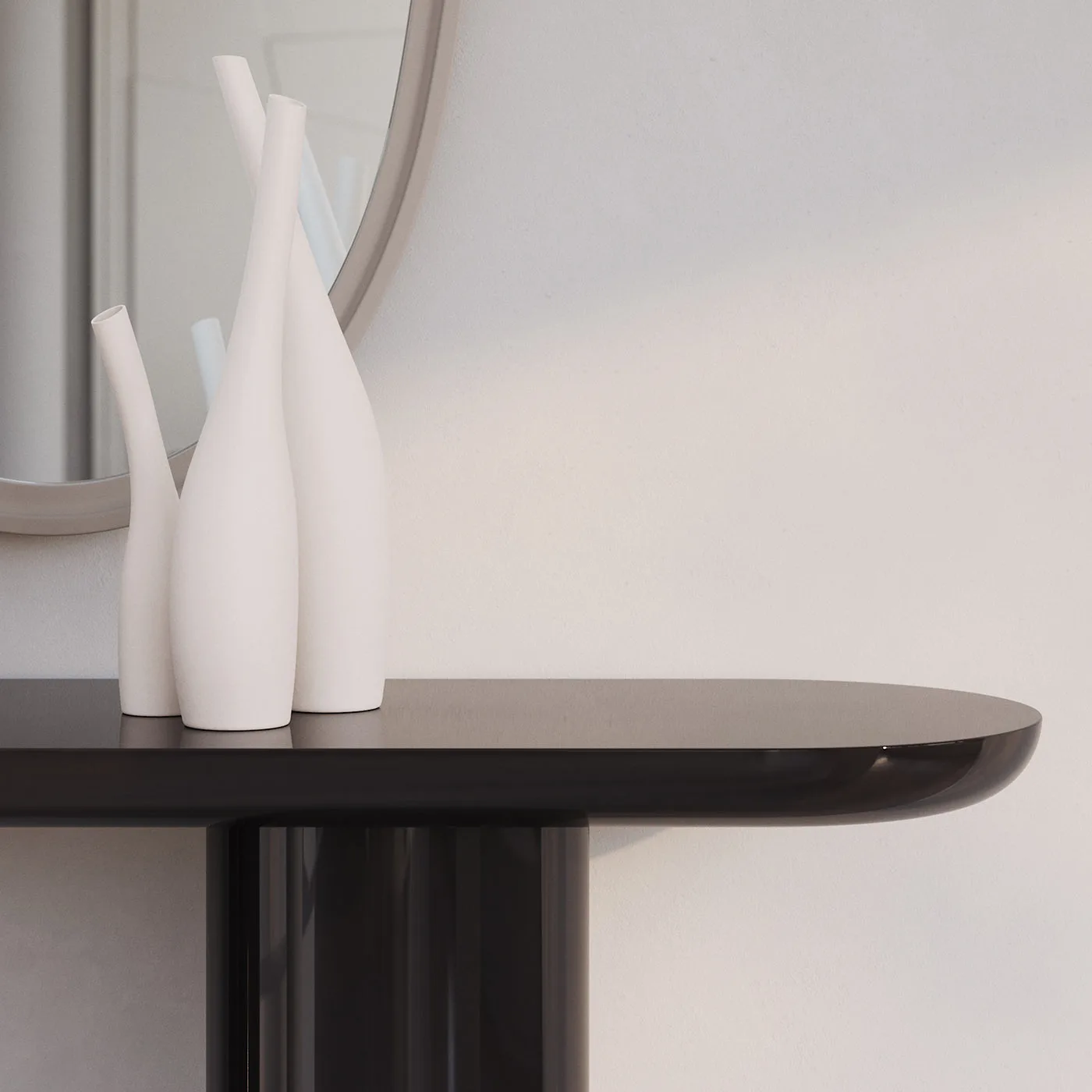 Eva Black Brown Glossy Console