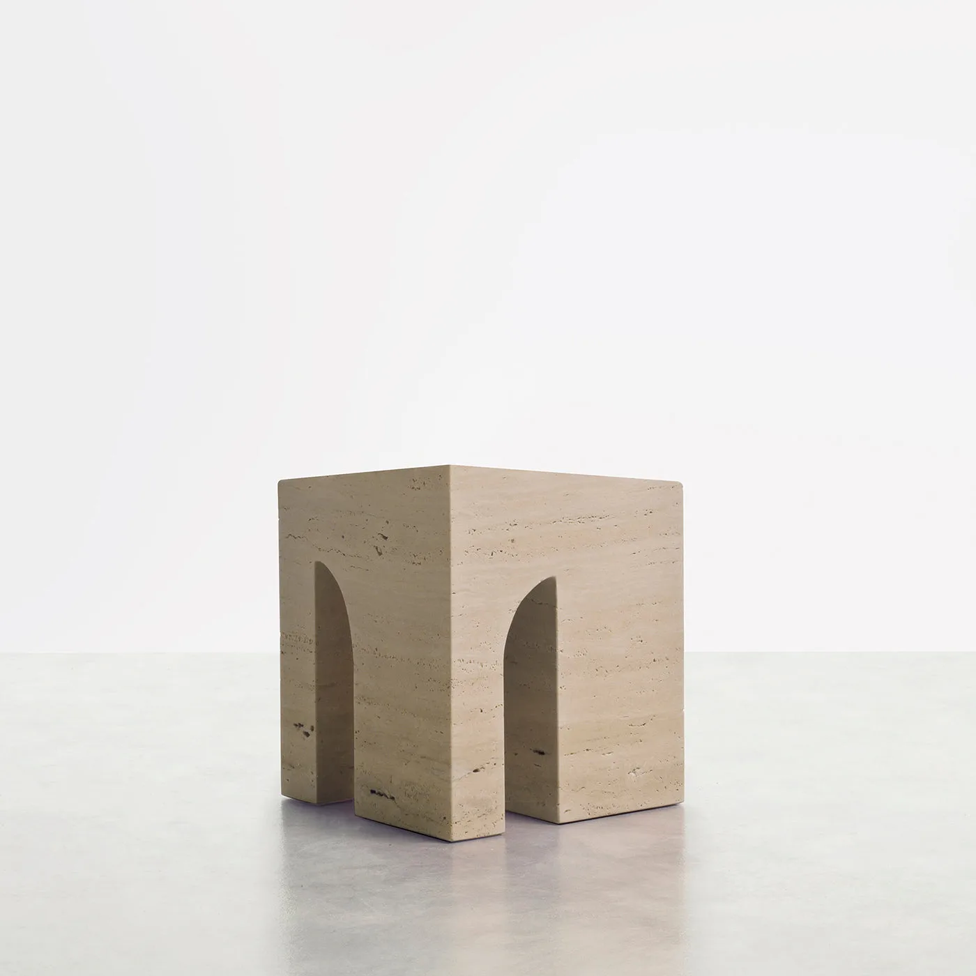 Fiftyfour Roman Travertine Side Table