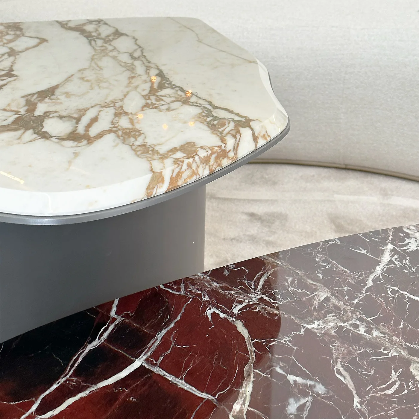 Fragment Red Levanto Marble And Satin Aluminium Coffee Table
