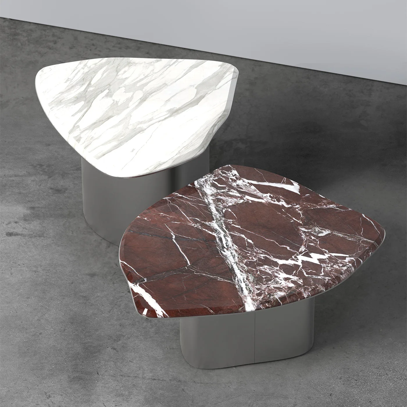 Fragment Red Levanto Marble And Satin Aluminium Coffee Table