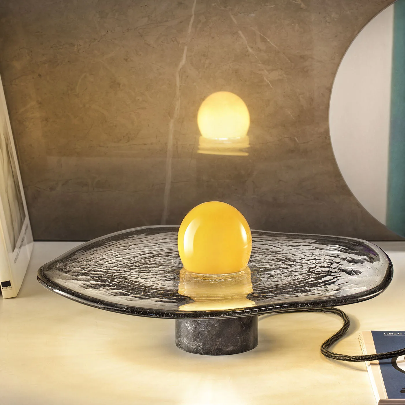 Full Moon Over High Water In Venice Murano Glass Lamp